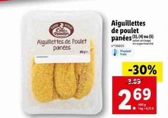 Lidl Aiguillettes de poulet panées offre