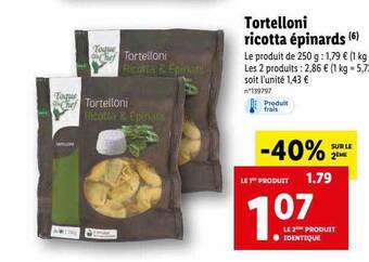 Tortelloni ricotta épinards