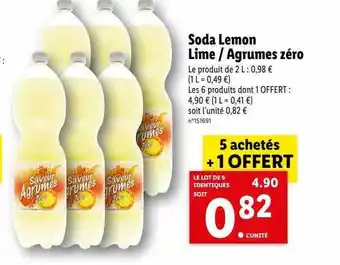 Lidl Soda lemon lime our agrumes zéro offre