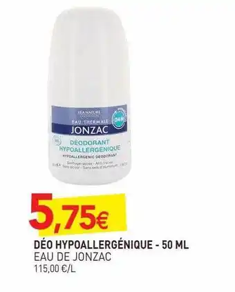 naturéO Déo hypoallergénique eau de jonzac - 50 ml offre