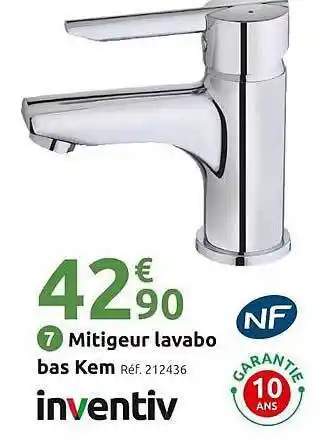 Mr Bricolage Mitigeur lavabo bas kem inventiv offre