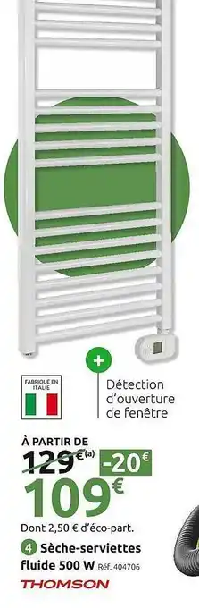 Mr Bricolage Sèche-serviettes fluide 500 w thomson offre