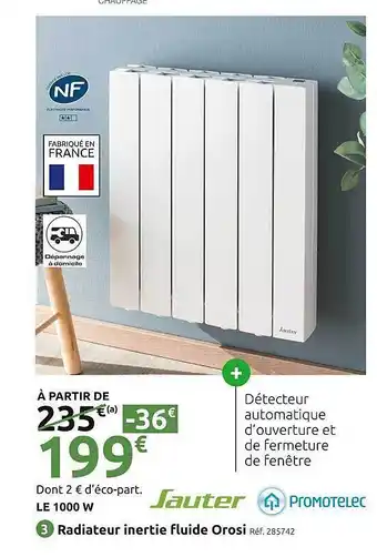 Mr Bricolage Radiateur inertie fluide orosi sauter offre