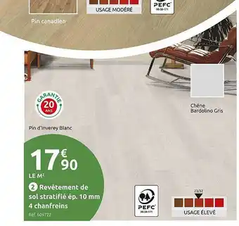Mr Bricolage Revêtement de sol stratifié ép. 10 mm 4 chanfrein offre