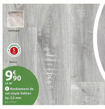 Mr Bricolage Revêtement de sol vinyle solitex ép. 2,5 mm offre