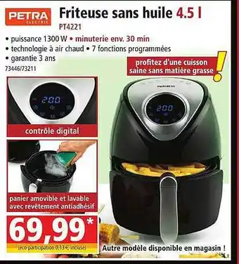 Friteuse sans huile 4.5 l petra
