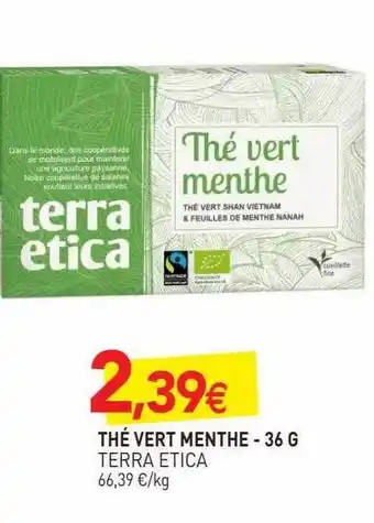 naturéO Thé vert menthe terra etica - 36 g offre