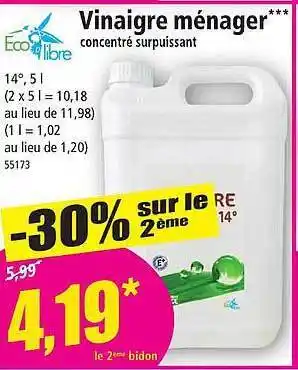 Norma Vinaigre ménager eco libre offre