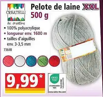 Norma Pelote de laine xxl 500 g createlli offre