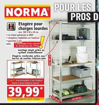 Norma Étagère pour charges lourdes offre