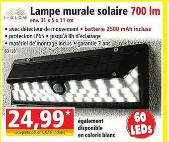 Norma Lampe murale solaire 700 lm i-glow offre