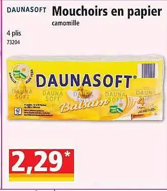 Norma Mouchoirs en papier daunasoft offre