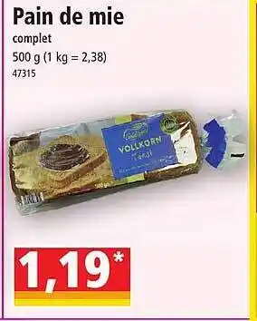 Norma Pain de mie offre