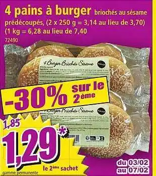 Norma 4 pains à burger offre