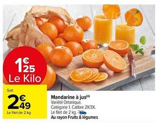 Carrefour Market Mandarine à jus offre