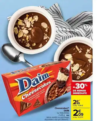 Carrefour Market Cheesecakes daim offre