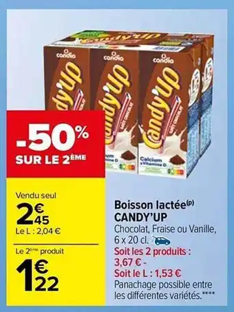 Carrefour Market Boisson lactée candy'up offre
