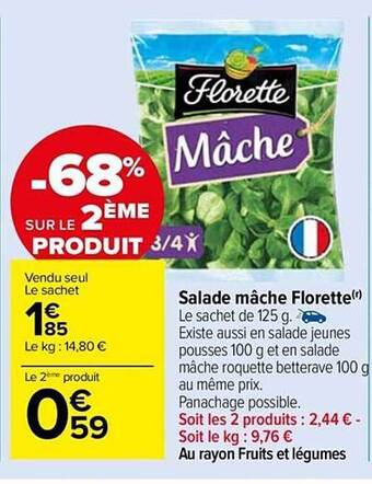 Carrefour Market Salade mâche florette offre