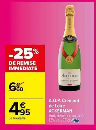 Carrefour Market Aop crémant de loire ackerman offre
