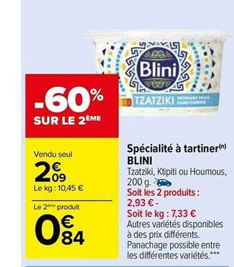 Carrefour Market Spécialité à tartiner blini offre