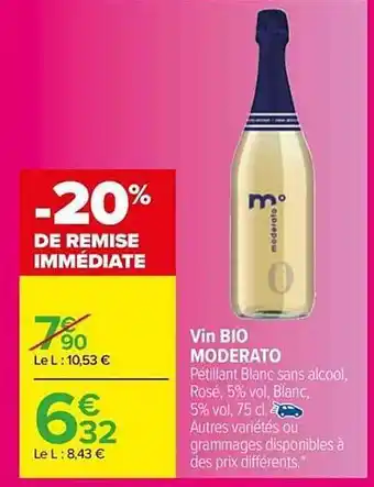Carrefour Market Vin bio moderato offre