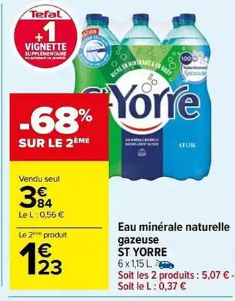 Carrefour Market Eau minérale naturelle gazeuse st yorre offre