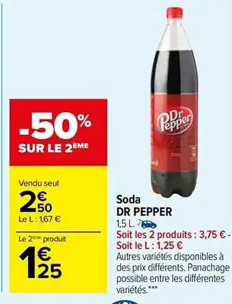 Carrefour Market Soda dr pepper offre