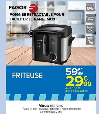 Carrefour Market Friteuse fagor offre