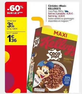 Carrefour Market Céréales maxi kellogg's offre