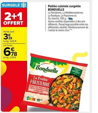 Carrefour Market Poêlée cuisinée surgelée bonduelle offre