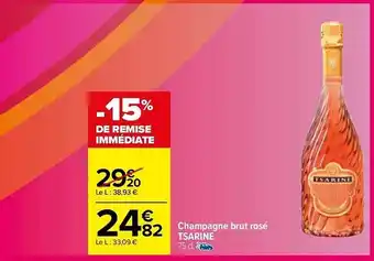 Carrefour Market Champagne brut rosé tsarine offre
