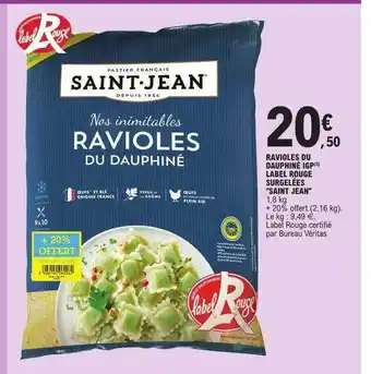 E.Leclerc Ravioles du dauphiné igp label rouge surgelées saint jean offre
