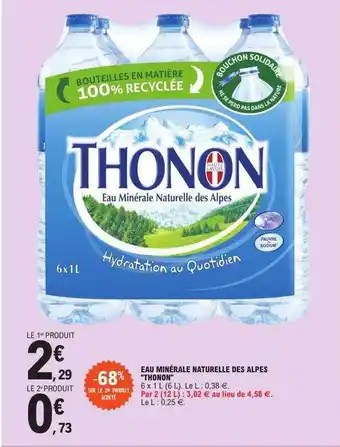 E.Leclerc Eau minérale naturelle des alpes thonon offre