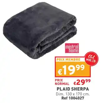 Trafic Plaid sherpa offre