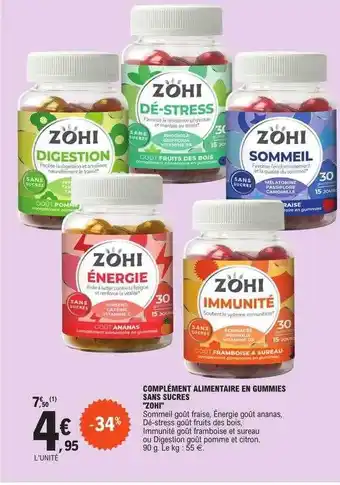 E.Leclerc Complément alimentaire en gummies sans sucres zohi offre