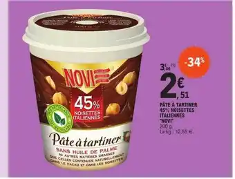 E.Leclerc Pâte à tartiner 45% noisettes italiennes offre