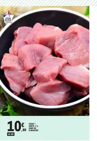 E.Leclerc Veau : sauté ** sans os à mijoter offre