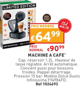 Trafic Machine a cafe offre