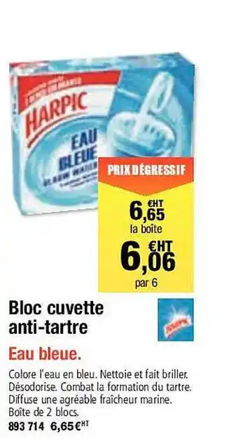 Hyperburo Bloc cuvette anti-tartre offre
