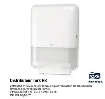 Hyperburo Distributeur tork h3 offre