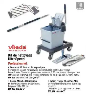 Kit de nettoyage ultraspeed vileda