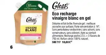 Hyperburo Gloss eco recharge vinaigre blanc en gel offre