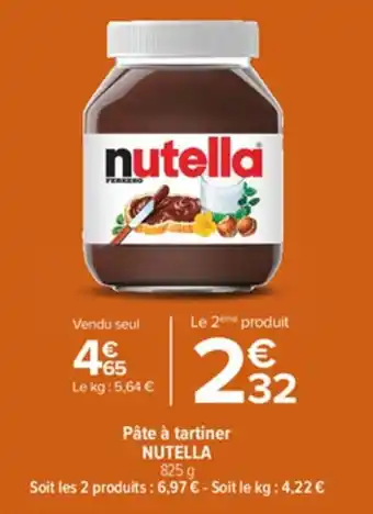 Carrefour Contact Pâte à tartiner NUTELLA offre