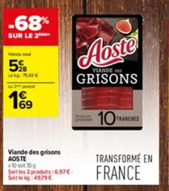 Carrefour Contact Viande des grisons AOSTE offre