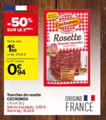Tranches de rosette COCHONOU