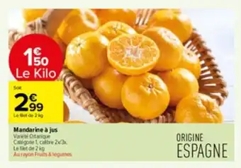 Carrefour Contact Mandarine a jus offre