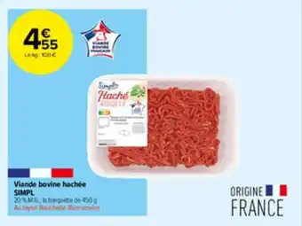 Carrefour Contact Viande bovine hachée SIMPL offre