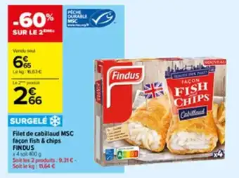 Carrefour Contact Filet de cabillaud MSC façon fish & chips FINDUS offre