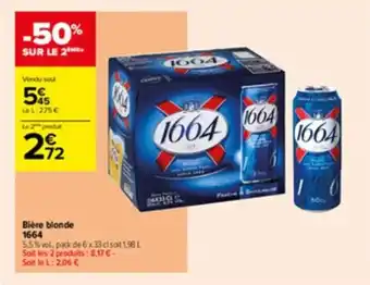 Carrefour Contact Bière blonde 1664 offre