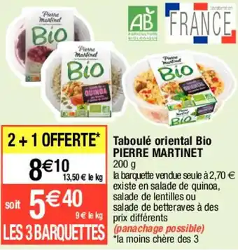 Migros Taboulé oriental bio PIERRE MARTINET offre